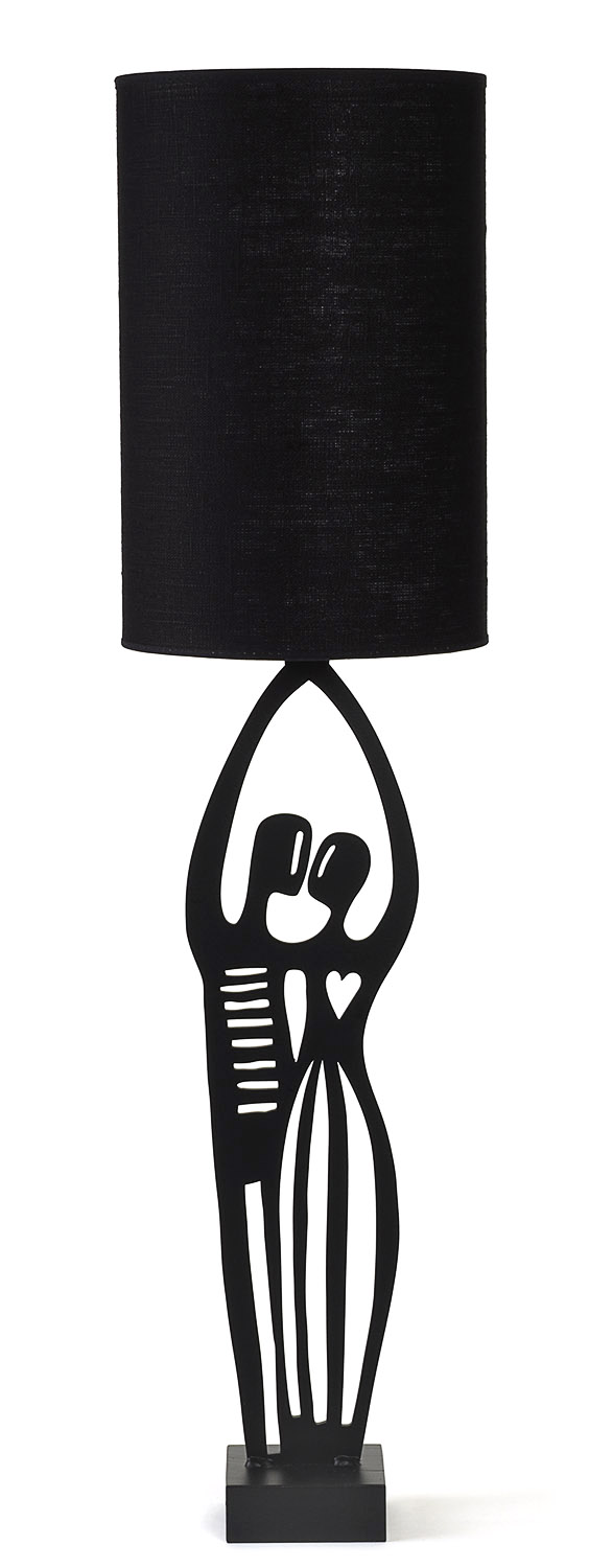Modern Gloss Black Ceramic Stags Head Design Table Lamp Base 