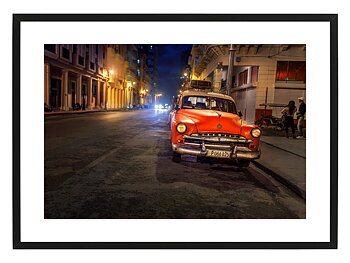 Poster Havanna car by night by Mujo