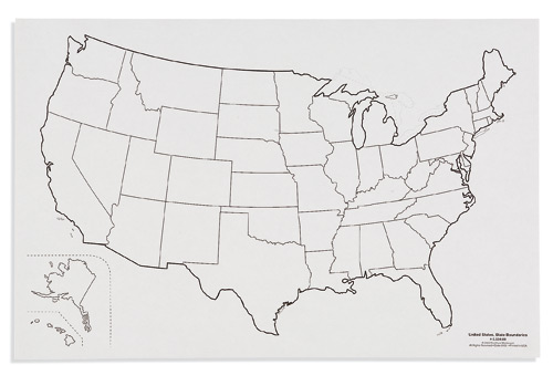 USA kartor med statsgränser