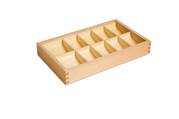 Trälåda för grammatiksymbolerna, 10 fack, utan symboler