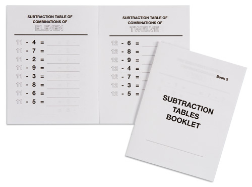 Subtraktionstabeller  24 Böcker - Nr 2