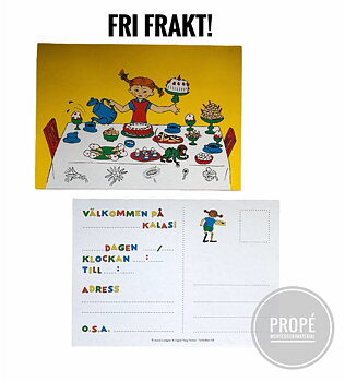 Inbjudningskort Pippi Långstrump  (12st) 