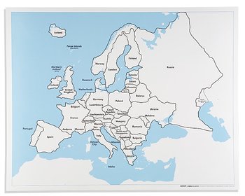 Kontrollkarta Europa med namn 