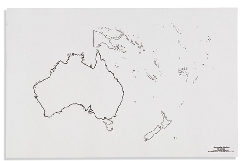 Australienkarta utan statsgränser