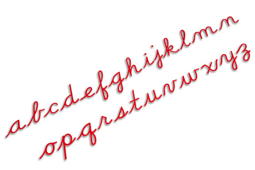 Medium Movable Alphabet: US Cursive - Red