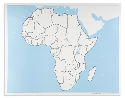 Kontrollkarta Afrika utan namn 