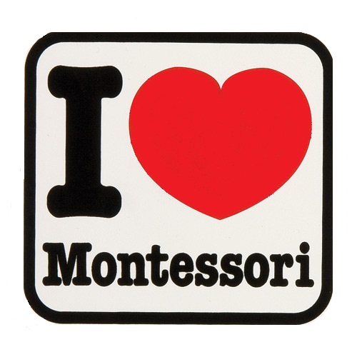 Klistermärke I love Montessori