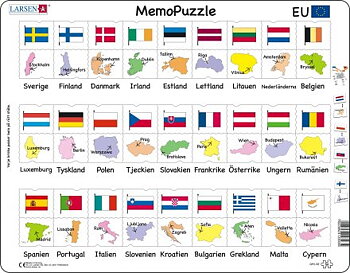 Pussel - EU - flagga & kartdel - Larsen