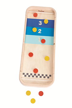 2-IN 1-Shuffle board game från Plan Toys