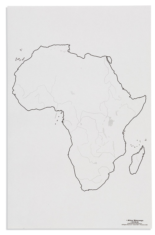 Afrikakartor med vattenvägar 