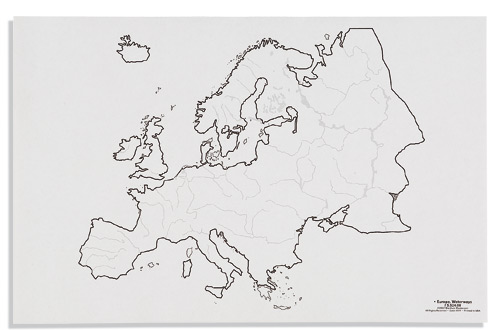 Europakartor med vattenvägar  (50 ark)