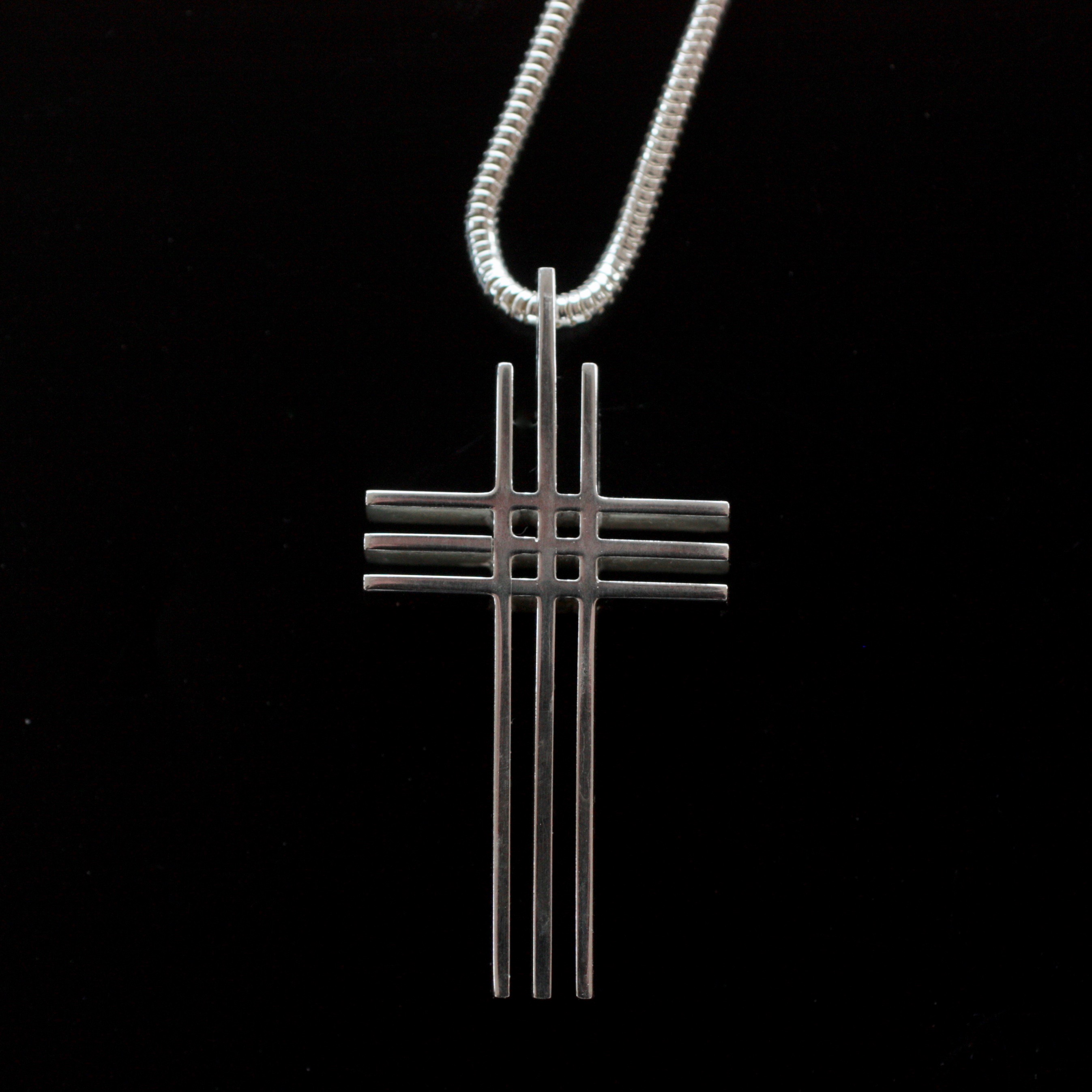 Kompass - sterling silver Cross with three parallels 