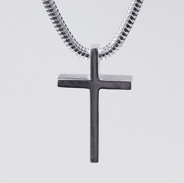 Kompass - slender sterling silver cross - 2