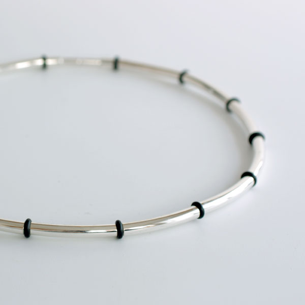 Vattring - sterling silver necklace with o-rings - 3