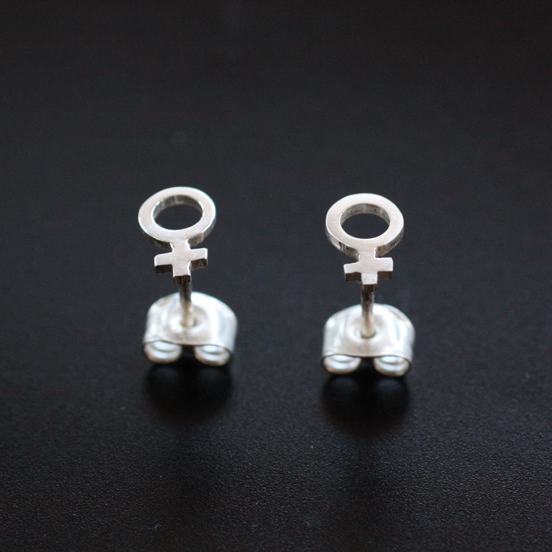 Kompass - mini venusörhängen i silver - 3