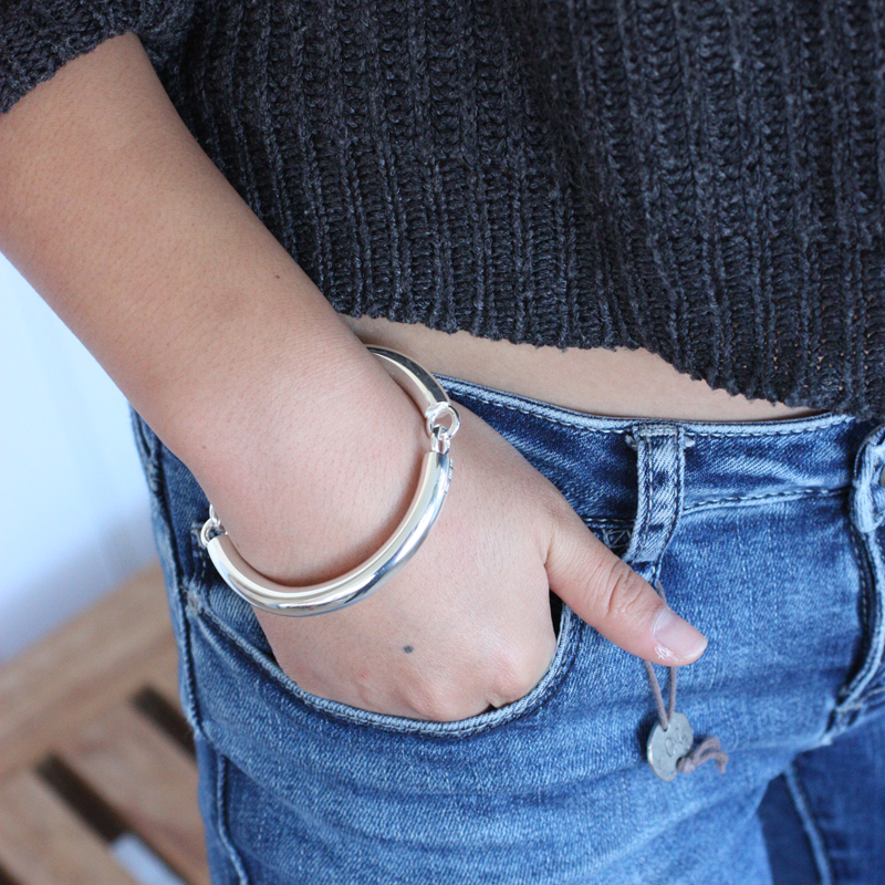 Vattring - ledat armband i silver - 2