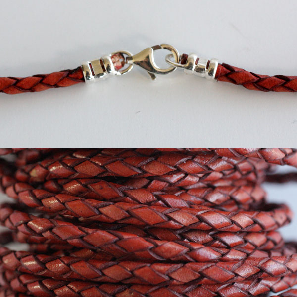 Braided leather band - necklace - 11