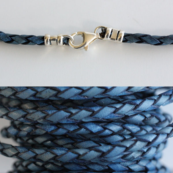 Braided leather band - necklace - 6