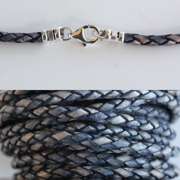 Braided leather band - necklace - 8