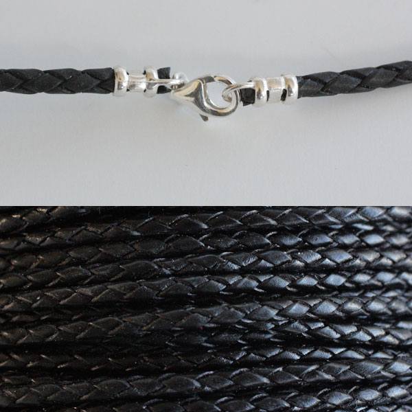 Braided leather band - necklace - 5