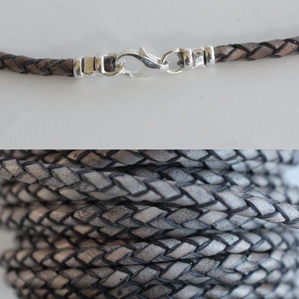 Braided leather band - necklace - 10