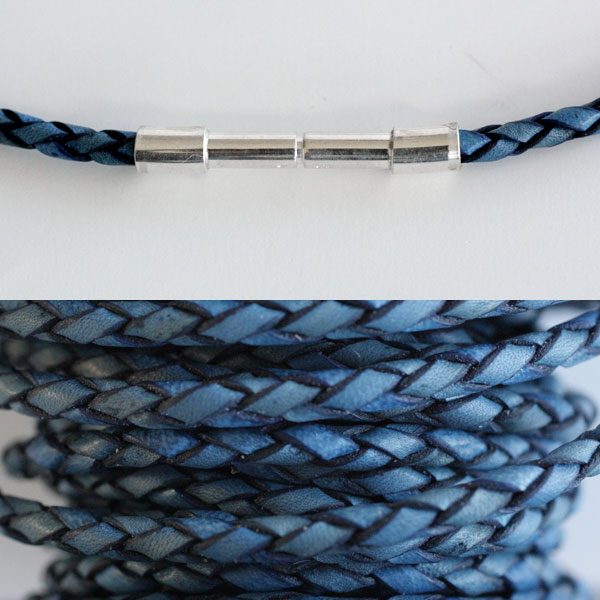 Braided leather band - necklace - 4