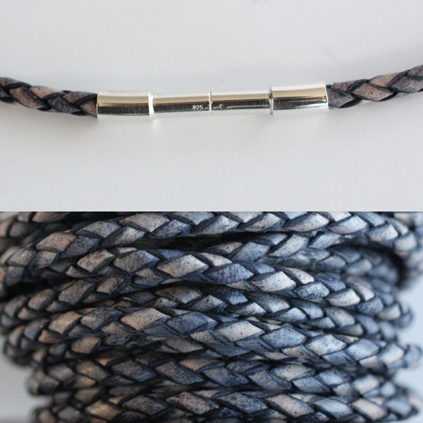 Braided leather band - necklace - 7