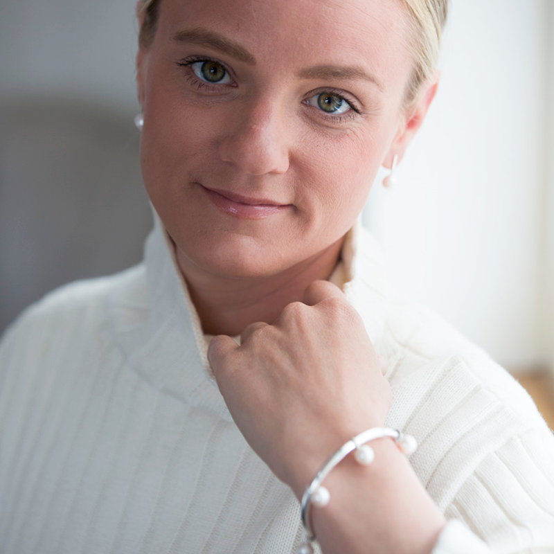 Pärla på stav - örhänge i silver - 2