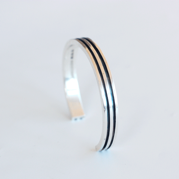 Cylinder - solid sterling silver bangle - 5