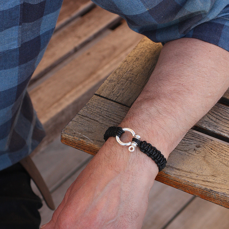 Lyrschackel small - armband i silver och skinn - 2