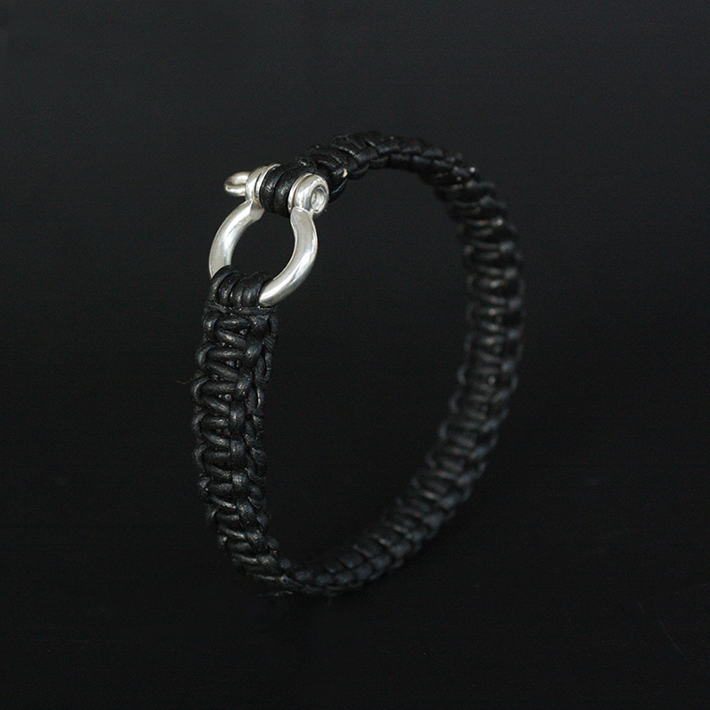 Lyrschackel small - armband i silver och skinn - 3
