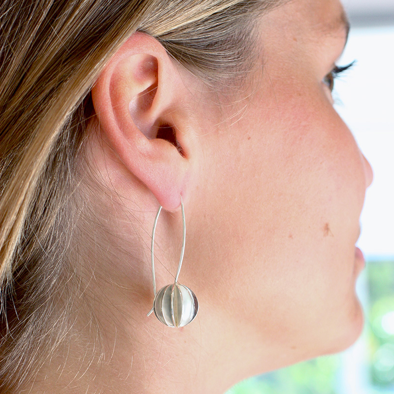 Citrus - sterling silver earrings on a hook - 3
