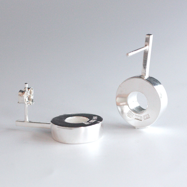 Cirkel on a rod - sterling silvar earrings - 3