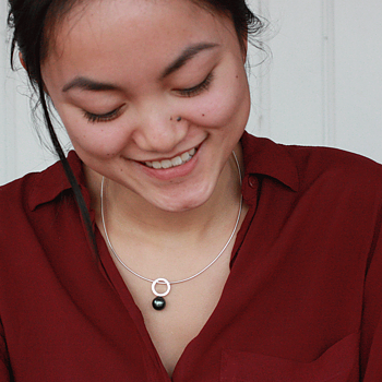 Logg - halsband i silver med tahitipärla