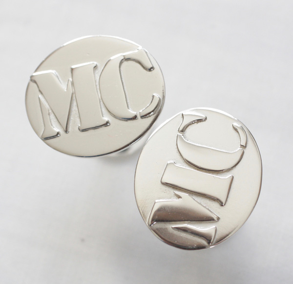 Monogram - manschettknappar i silver - 4