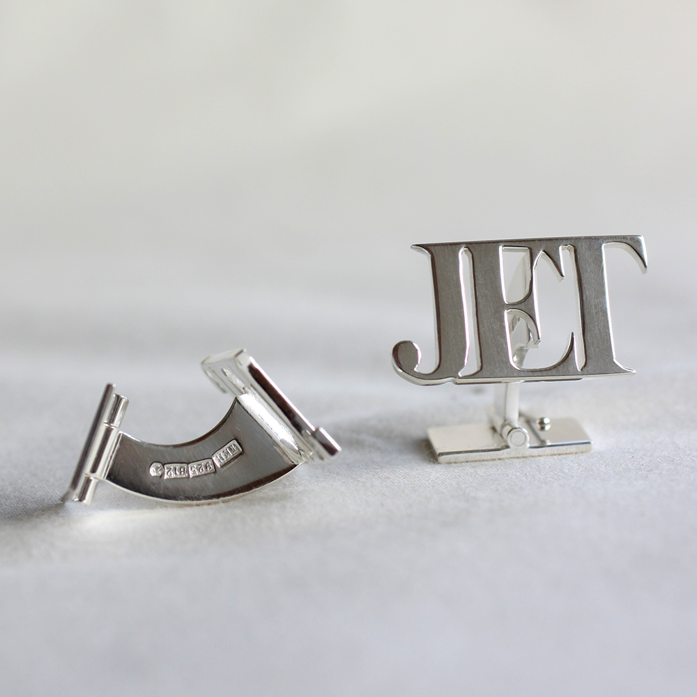 Monogram - manschettknappar i silver - 5