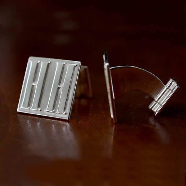 Monogram - manschettknappar i silver - 2