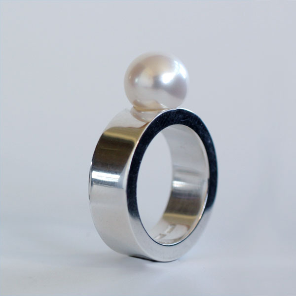 Pärla - ring i silver utan pärlskål - 4