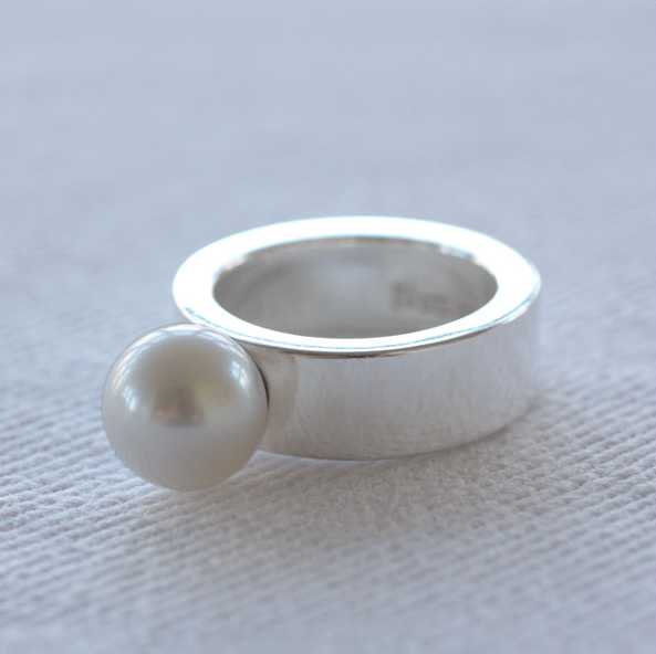 Pärla - ring i silver utan pärlskål - 3