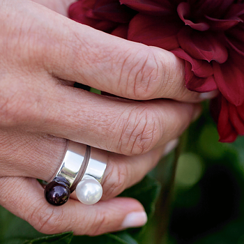 Pärla - sterling silver ring without a bowl