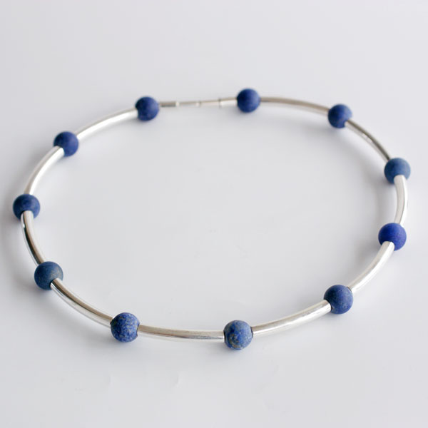 Vattring - sterling silver necklace with bullet shaped stones - 4