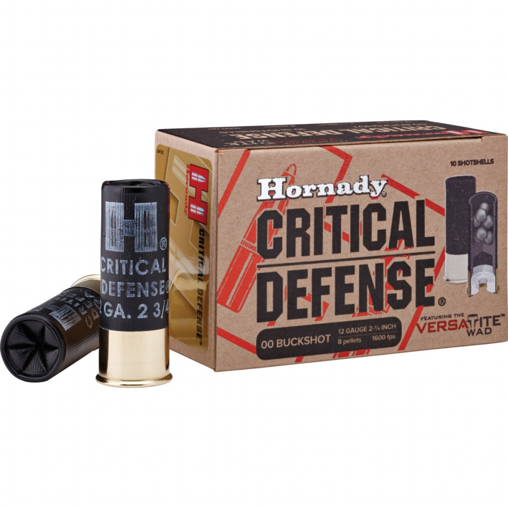 HORNADY CRITICAL DEFENSE® AMMUNITION, 12 GA 00 BUCKSHOT CD, 10/BOX