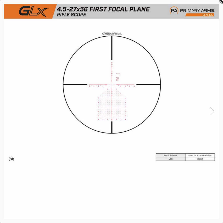 PRIMARY ARMS  GLx 4.5-27X56 FFP - 2