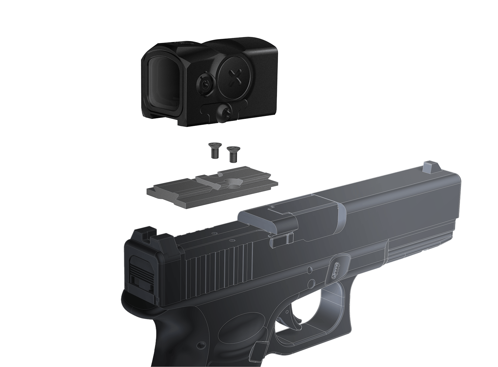 Aimpoint ACRO adapter plattor för pistol (MOS ADAPTERPLATE)