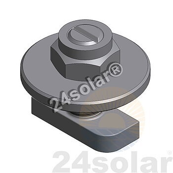 SS hammerhead bolt M8x20mm + lock nut (Van der Valk)