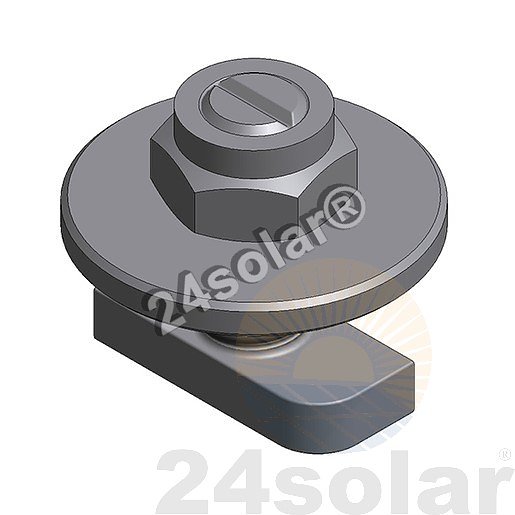 SS hammerhead bolt M8x20mm + lock nut (Van der Valk)