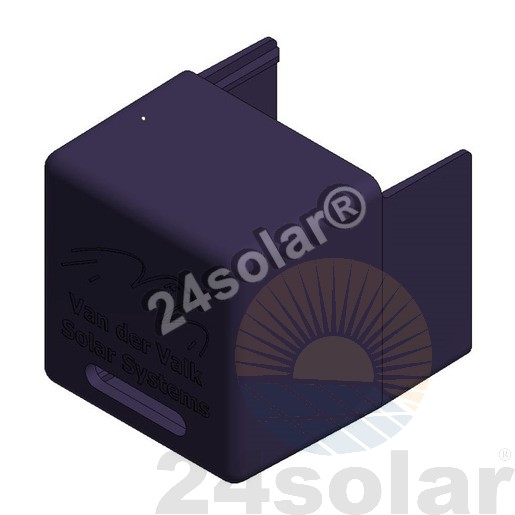 Black plastic end cap Side++ profile, 50x50 mm (Van der Valk)