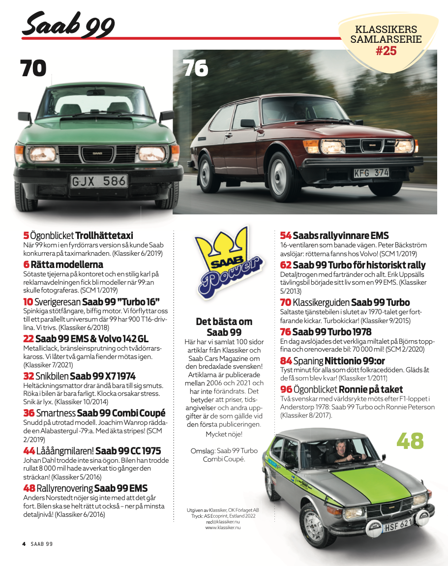 Saab 99 - Klassikers samlarserie #25 - 2
