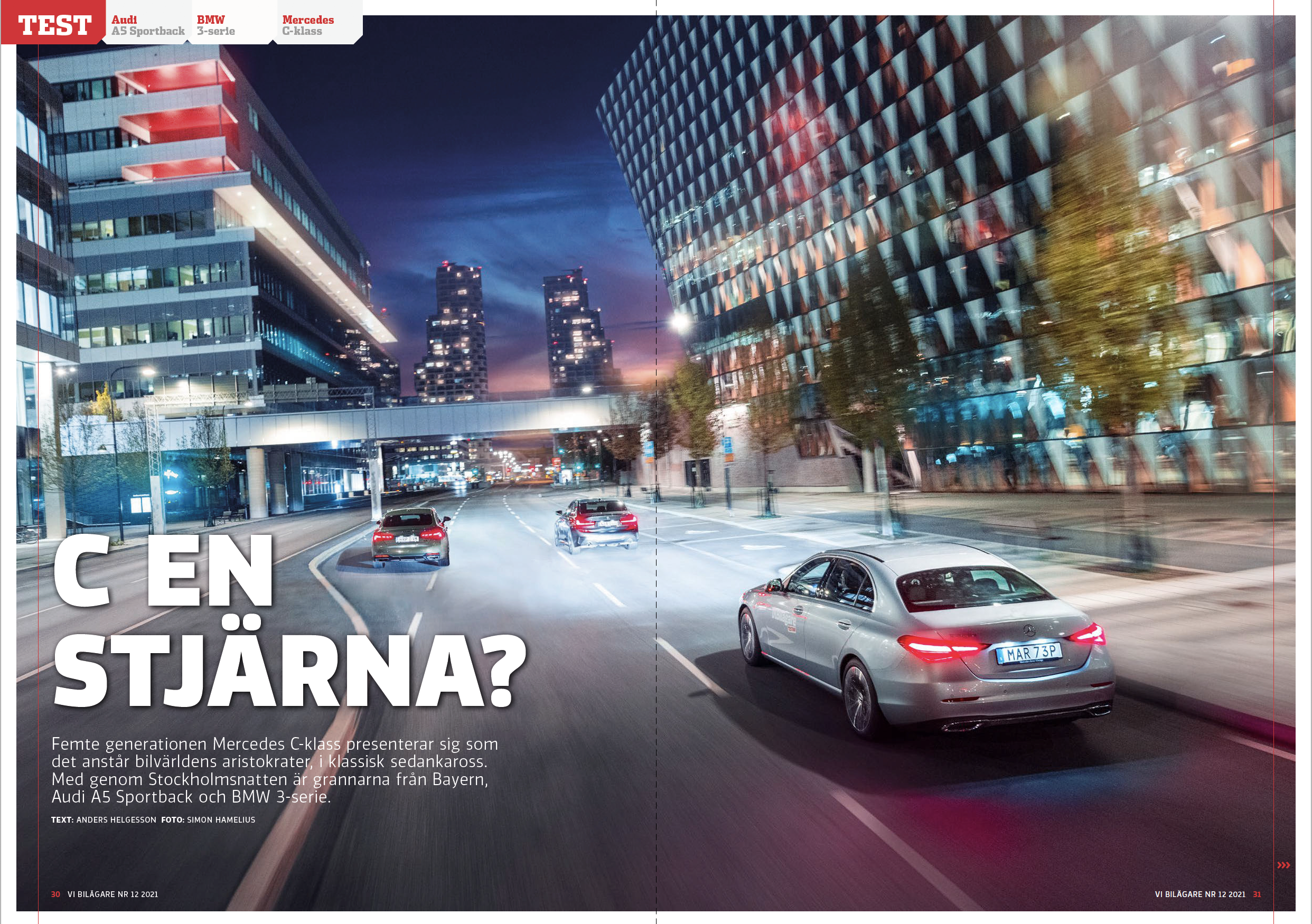 Vi Bilägare 2021/12 Biltest: Audi A5 Sportback / BMW 3-serie / Mercedes C-klass
