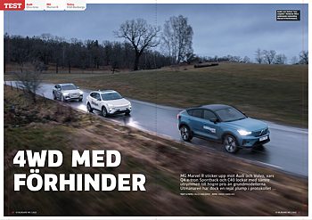 Vi Bilägare 2022/02 Biltest:  Audi Q4 e-tron / MG Marvel R / Volvo C40 Recharge